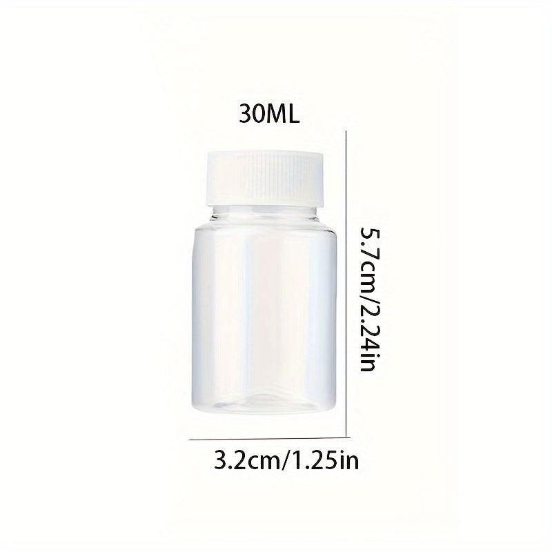 6pcs Clear Plastic Reagent Bottles 20ml 30ml Wide Mouth Sealed Liquid Storage