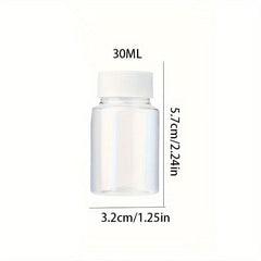 6pcs Clear Plastic Reagent Bottles 20ml 30ml Wide Mouth Sealed Liquid Storage
