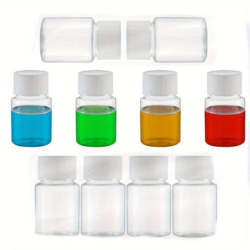 6pcs Clear Plastic Reagent Bottles 20ml 30ml Wide Mouth Sealed Liquid Storage