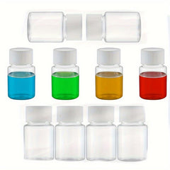 6pcs Clear Plastic Reagent Bottles 20ml 30ml Wide Mouth Sealed Liquid Storage