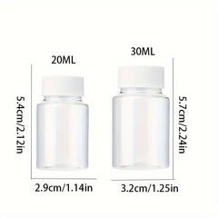 6pcs Clear Plastic Reagent Bottles 20ml 30ml Wide Mouth Sealed Liquid Storage