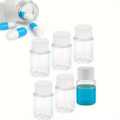 6pcs Clear Plastic Reagent Bottles 20ml 30ml Wide Mouth Sealed Liquid Storage