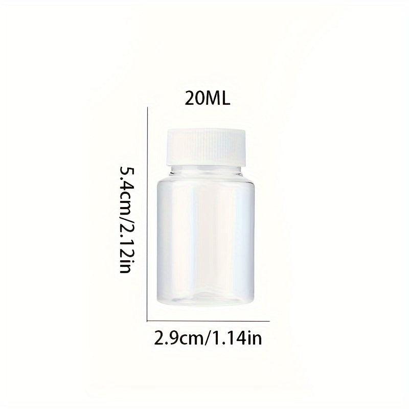6pcs Clear Plastic Reagent Bottles 20ml 30ml Wide Mouth Sealed Liquid Storage