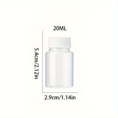 6pcs Clear Plastic Reagent Bottles 20ml 30ml Wide Mouth Sealed Liquid Storage
