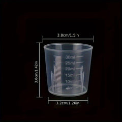 20pcs 30ml Transparent Plastic Measuring Cup Graduated Cup