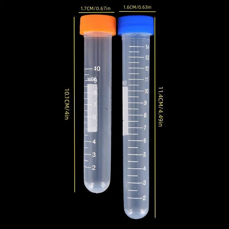100pcs 10ml 15ml Graduation Centrifuge Test Tube Vial with Lids