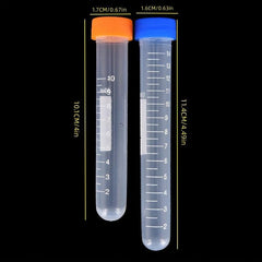 100pcs 10ml 15ml Graduation Centrifuge Test Tube Vial with Lids