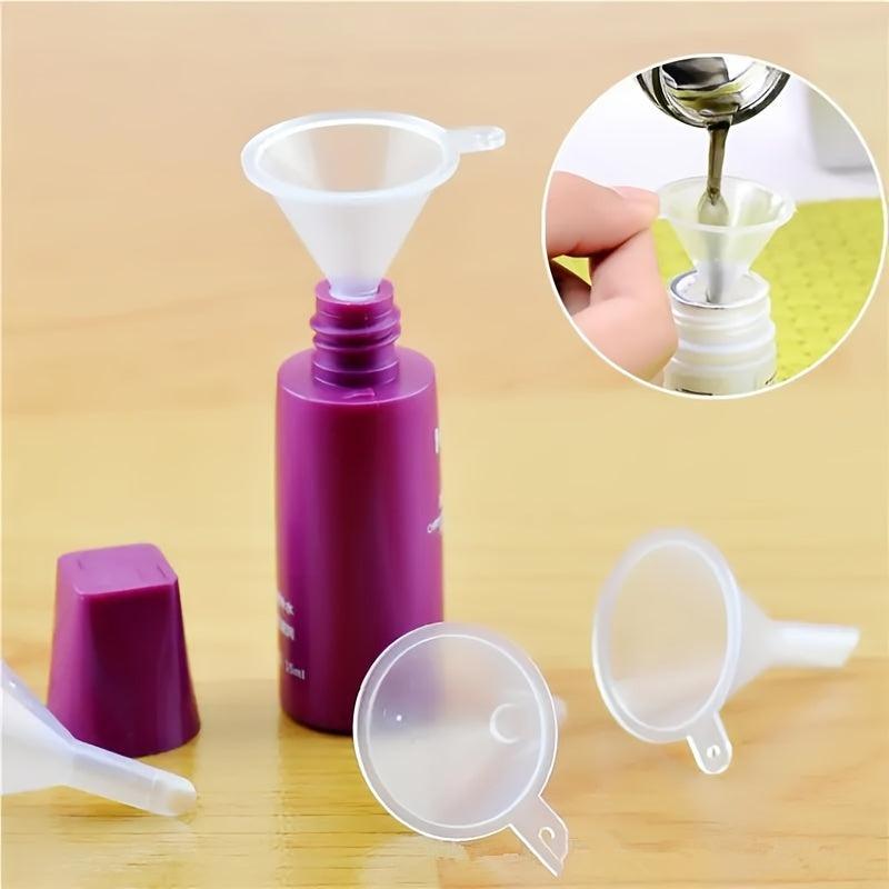 12pcs Mini Plastic Funnel Small Mouth Liquid Funnels Lab Supplies Tools