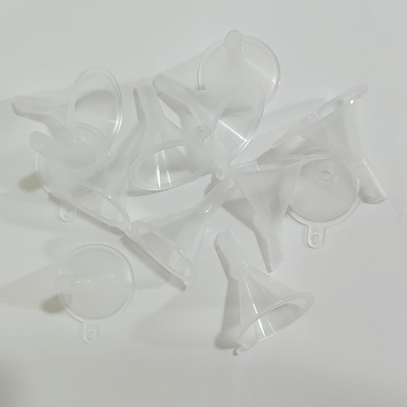 12pcs Mini Plastic Funnel Small Mouth Liquid Funnels Lab Supplies Tools