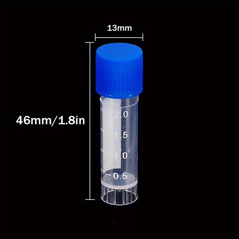 10pcs Plastic Test Tube Vial Sealing Cap 2ML Container