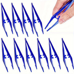 10pcs Disposable Plastic Tweezers for First Aid Medical Crafts Lab School