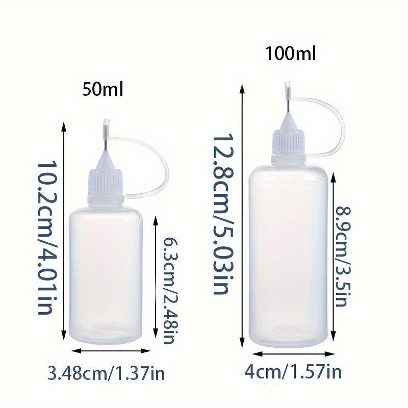 2pcs 50ml 100ml Squeeze Tip Applicator Bottle With Cap