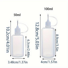 2pcs 50ml 100ml Squeeze Tip Applicator Bottle With Cap