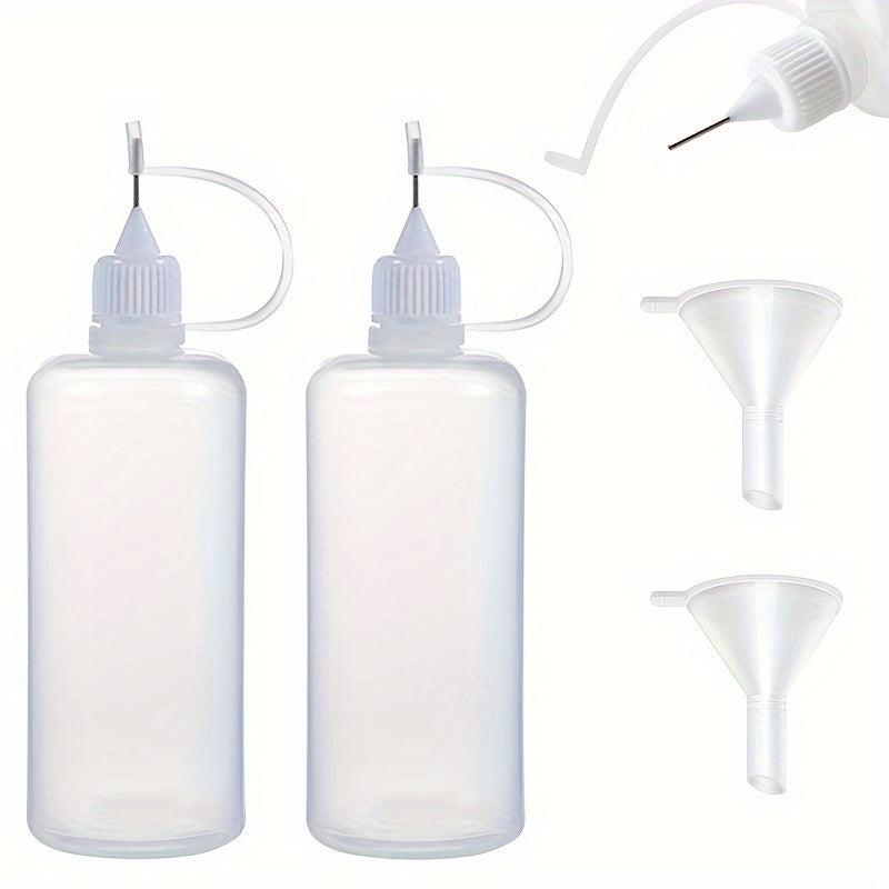 2pcs 50ml 100ml Squeeze Tip Applicator Bottle With Cap
