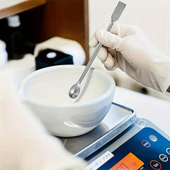 2pcs Lab Supplies Horn Spoon Medicinal Ladle With Spatula Handy Tools