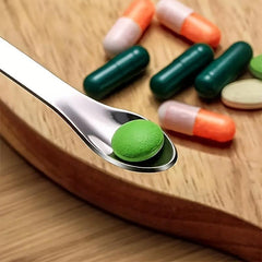 2pcs Lab Supplies Horn Spoon Medicinal Ladle With Spatula Handy Tools