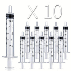10pcs 2ml Plastic Syringe Liquid Measuring Tool Sealed Separately
