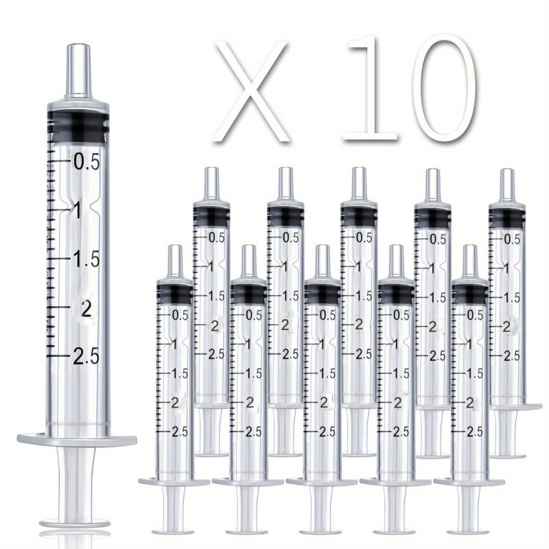 10pcs 2ml Plastic Syringe Liquid Measuring Tool Sealed Separately