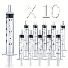 10pcs 2ml Plastic Syringe Liquid Measuring Tool Sealed Separately