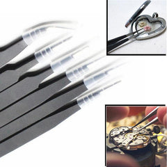 Stainless Steel Anti Static Tweezers Curved Pointed Round Head Tool Set