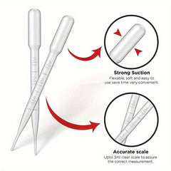 100pcs Plastic Transfer Pipettes 3ml 5ml for Science Experiments Essential Oils