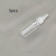 5pcs Empty Dropper Bottle Squeeze Bottle Twist Top Cap Clear Refillable Bottles