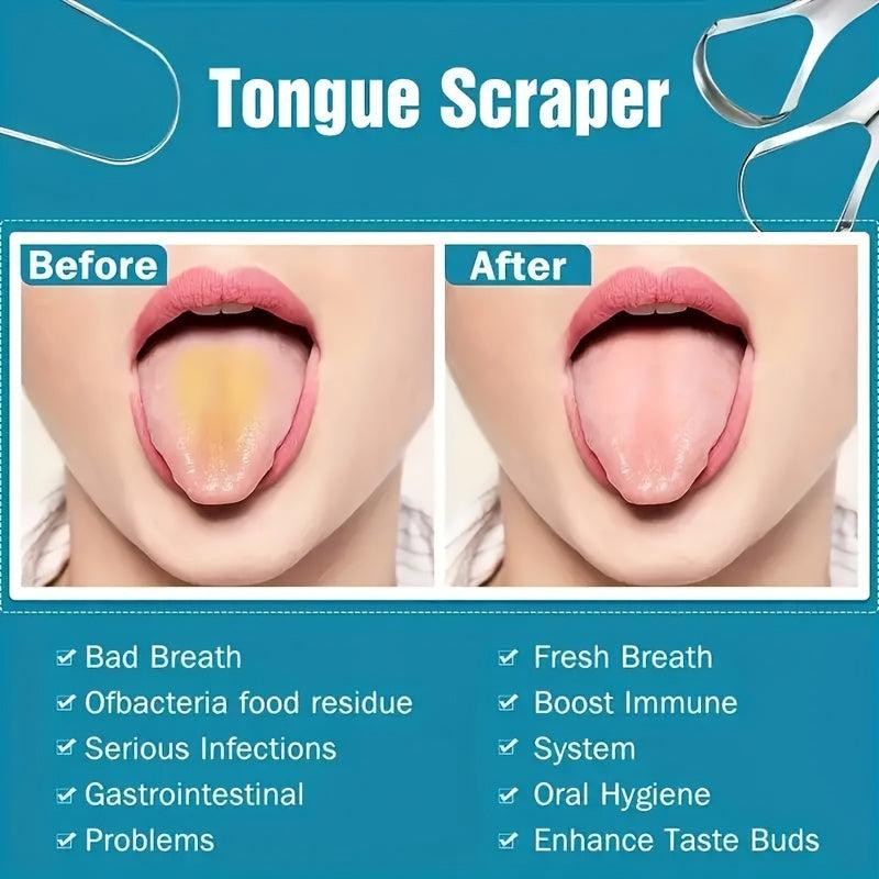 2pcs Stainless Steel Tongue Scrapers for Lab Extraction or Cleaning