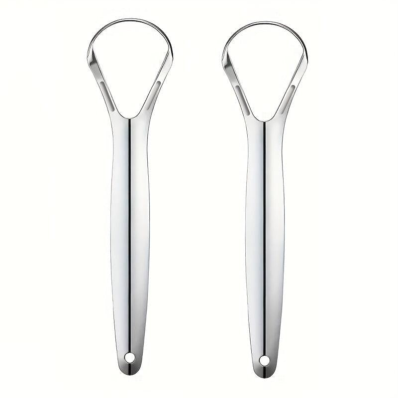 2pcs Stainless Steel Tongue Scrapers for Lab Extraction or Cleaning