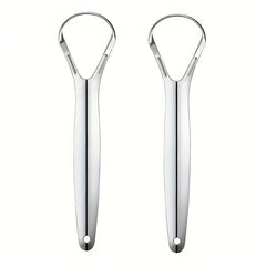 2pcs Stainless Steel Tongue Scrapers for Lab Extraction or Cleaning