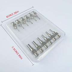 12pcs 1/4 Inch Needles Tube Metal Snap Point Glue Needles