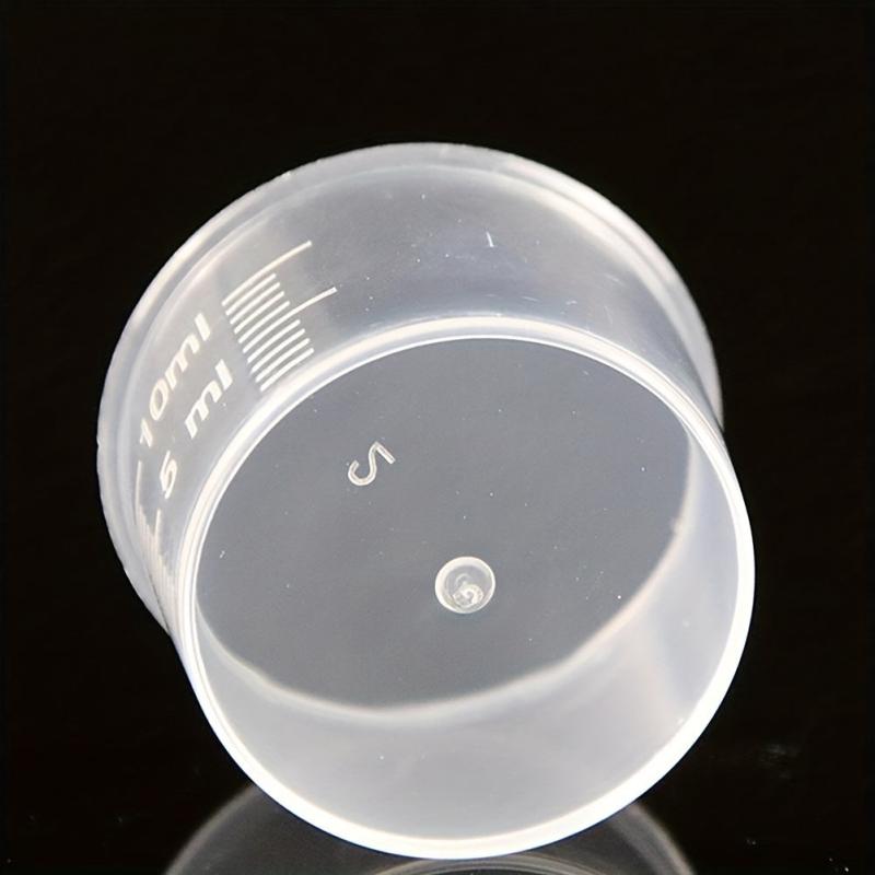 5pcs 100ml Clear Graduated Cup With Lid for Dispensing