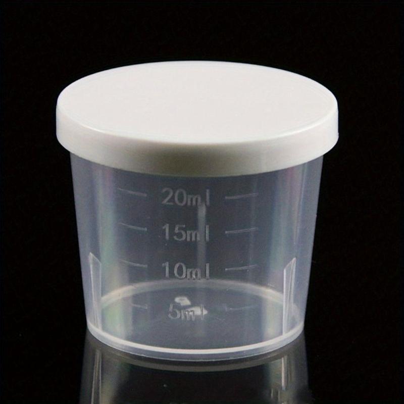 5pcs 100ml Clear Graduated Cup With Lid for Dispensing