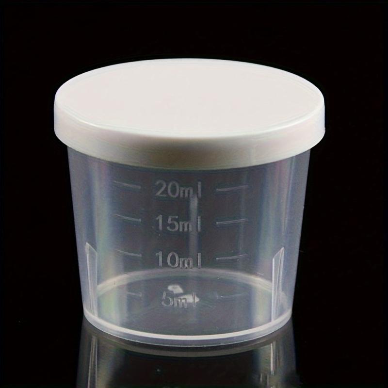 5pcs 100ml Clear Graduated Cup With Lid for Dispensing