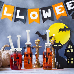 10pcs Halloween Jelly Syringe 60ml 2oz Large Liquid Syringe Pointed Cap Plastic