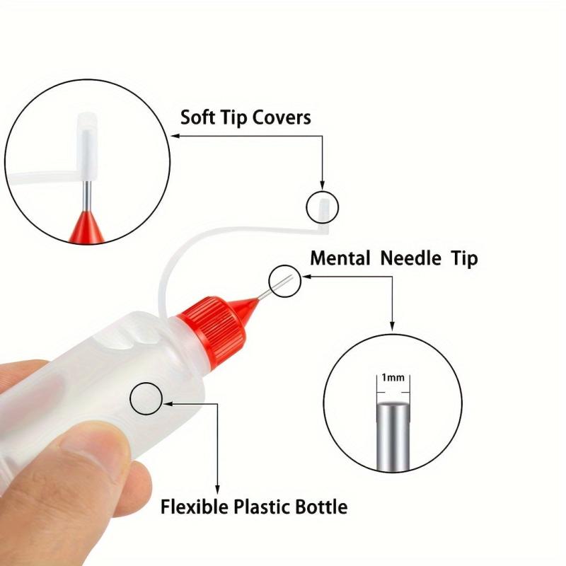 10pcs 30ml Glue Coating Bottle Fine Needle Tip DIY Paint Quilting Ink