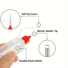 10pcs 30ml Glue Coating Bottle Fine Needle Tip DIY Paint Quilting Ink