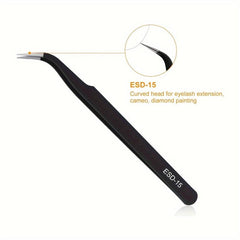 3pcs Anti-static Stainless Steel Precision Tweezers for Electronics Lab Jewelry