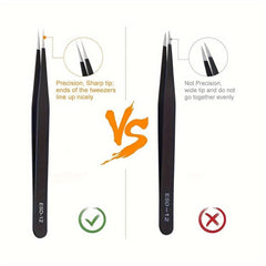 3pcs Anti-static Stainless Steel Precision Tweezers for Electronics Lab Jewelry