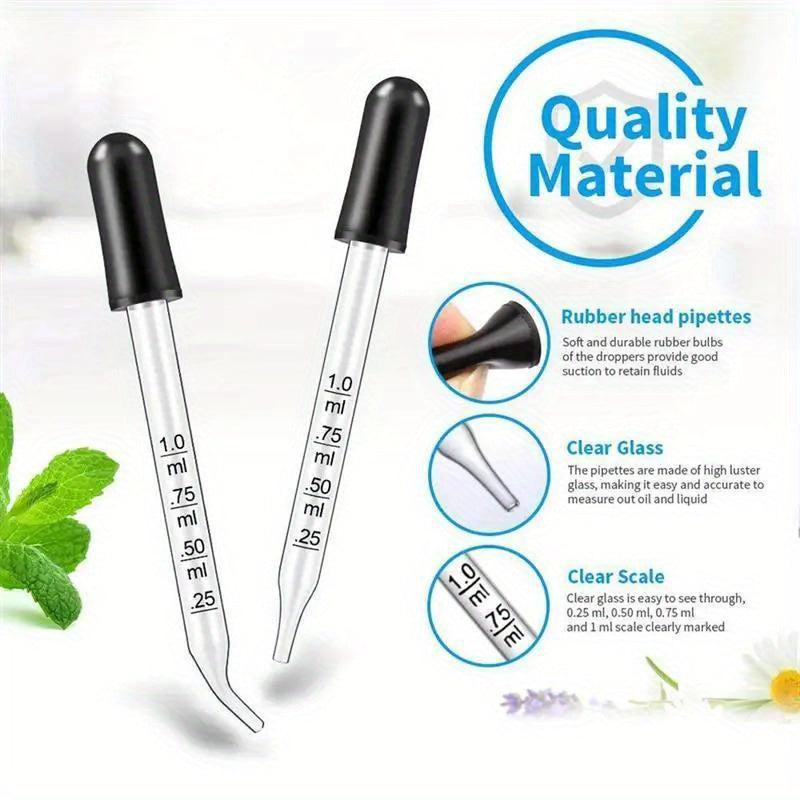 7pcs Glass Scale Dropper Rubber Head Pipette Dropper
