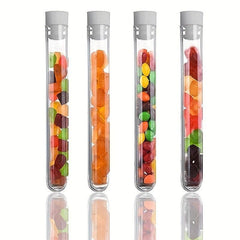 4pcs Plastic Test Tubes with Lid for Sample Storage