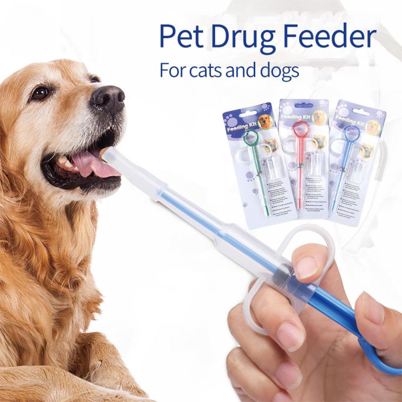 Pet Syringe Pill Gun Piller Dispenser Dog Cat Water Milk Tube Feeder Tool