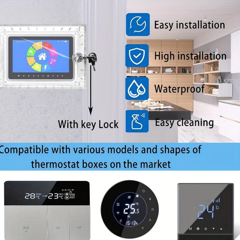 Universal Heater Lock Box w/ Key: Transparent Large Heater Guard for Wall Heater