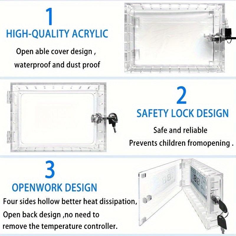 Universal Heater Lock Box w/ Key: Transparent Large Heater Guard for Wall Heater