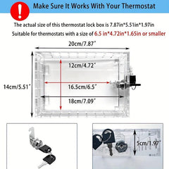 Universal Heater Lock Box w/ Key: Transparent Large Heater Guard for Wall Heater