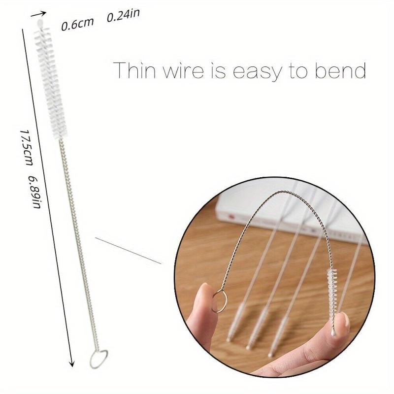 10pcs Long Tube Brush Nylon Tube Cleaner Bottle Brush Cup Brush Set