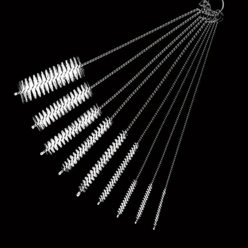 10pcs Long Tube Brush Nylon Tube Cleaner Bottle Brush Cup Brush Set