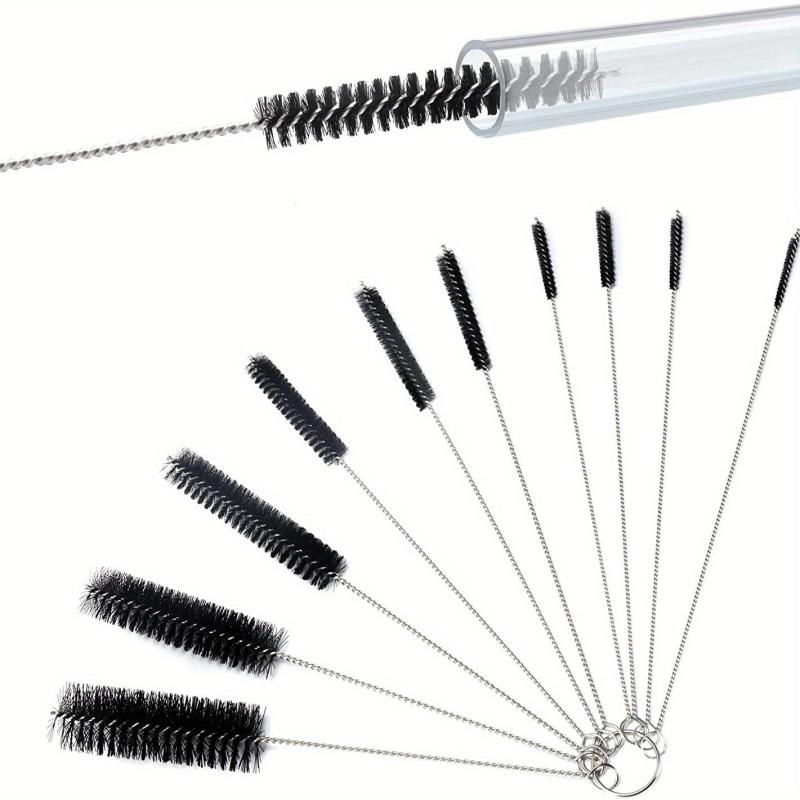 10pcs Long Tube Brush Nylon Tube Cleaner Bottle Brush Cup Brush Set