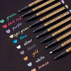 10pcs Metallic Lab Markers for Stationery and Petroglyphs
