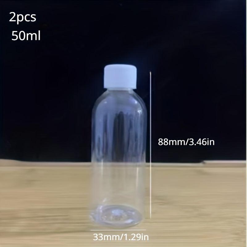 2pcs Refillable Clear Plastic Bottles 5ml 20ml 50ml