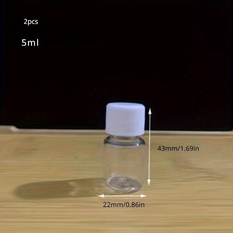 2pcs Refillable Clear Plastic Bottles 5ml 20ml 50ml